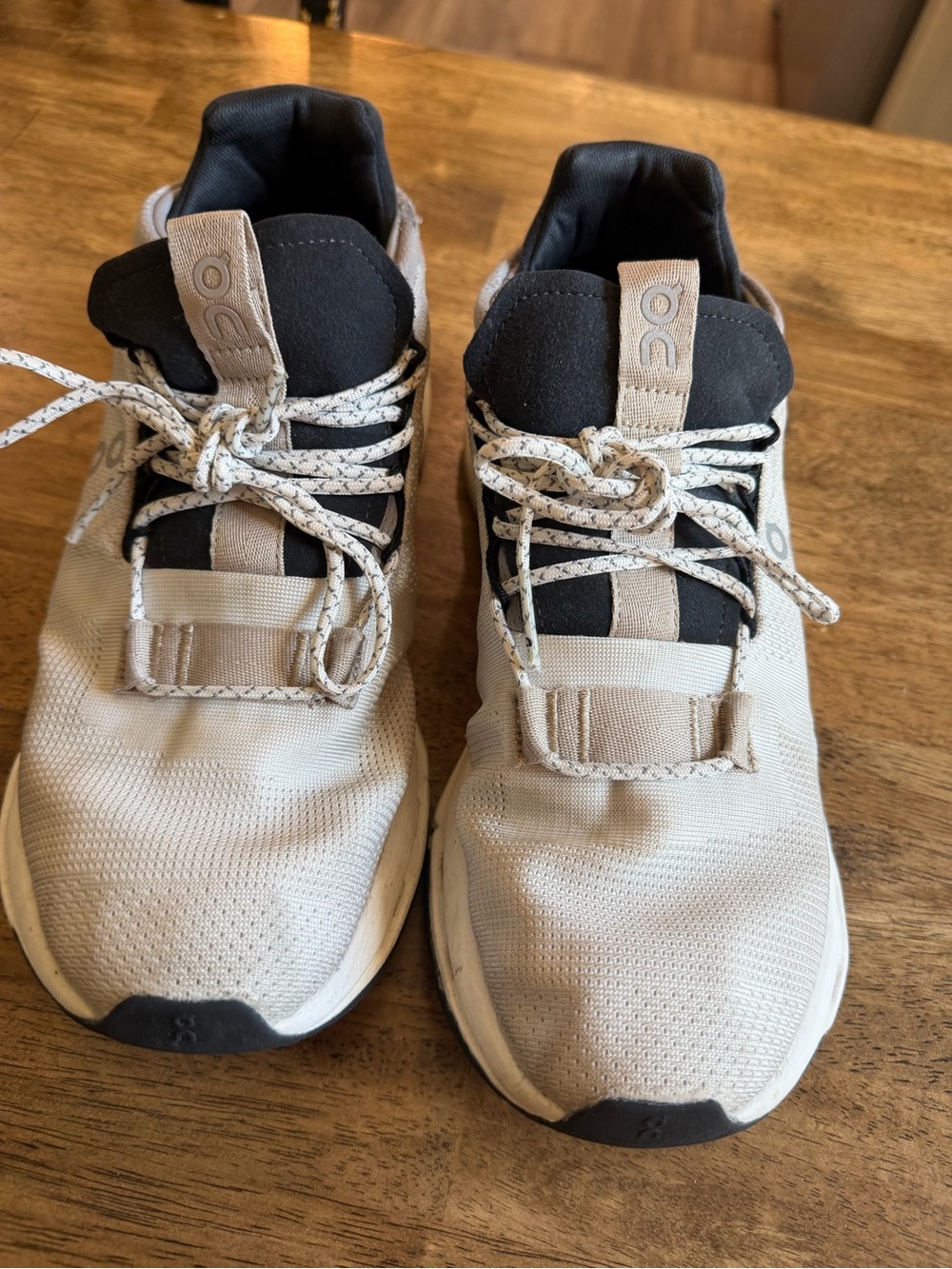 On Running Men's Beige and Black Athletic Sneakers
